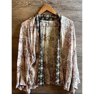 Michael Stars kimono size small open cardigan long sleeves paisley